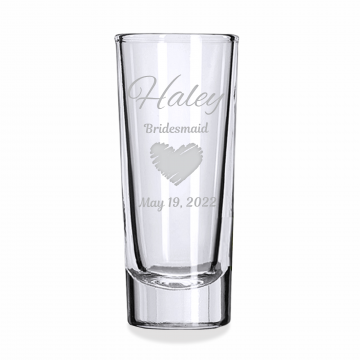 Heart | Personalized 2oz Tall Shot Glass